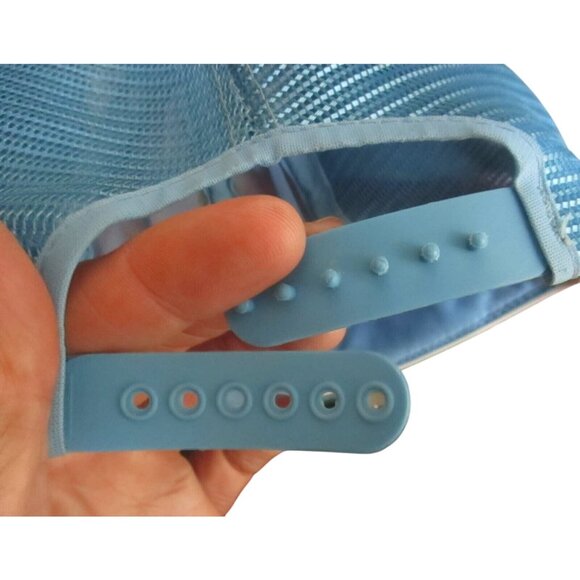 Skater Cap Vintage 1980s BLANK BLUE White Mesh trucker OSFA - Picture 8 of 8